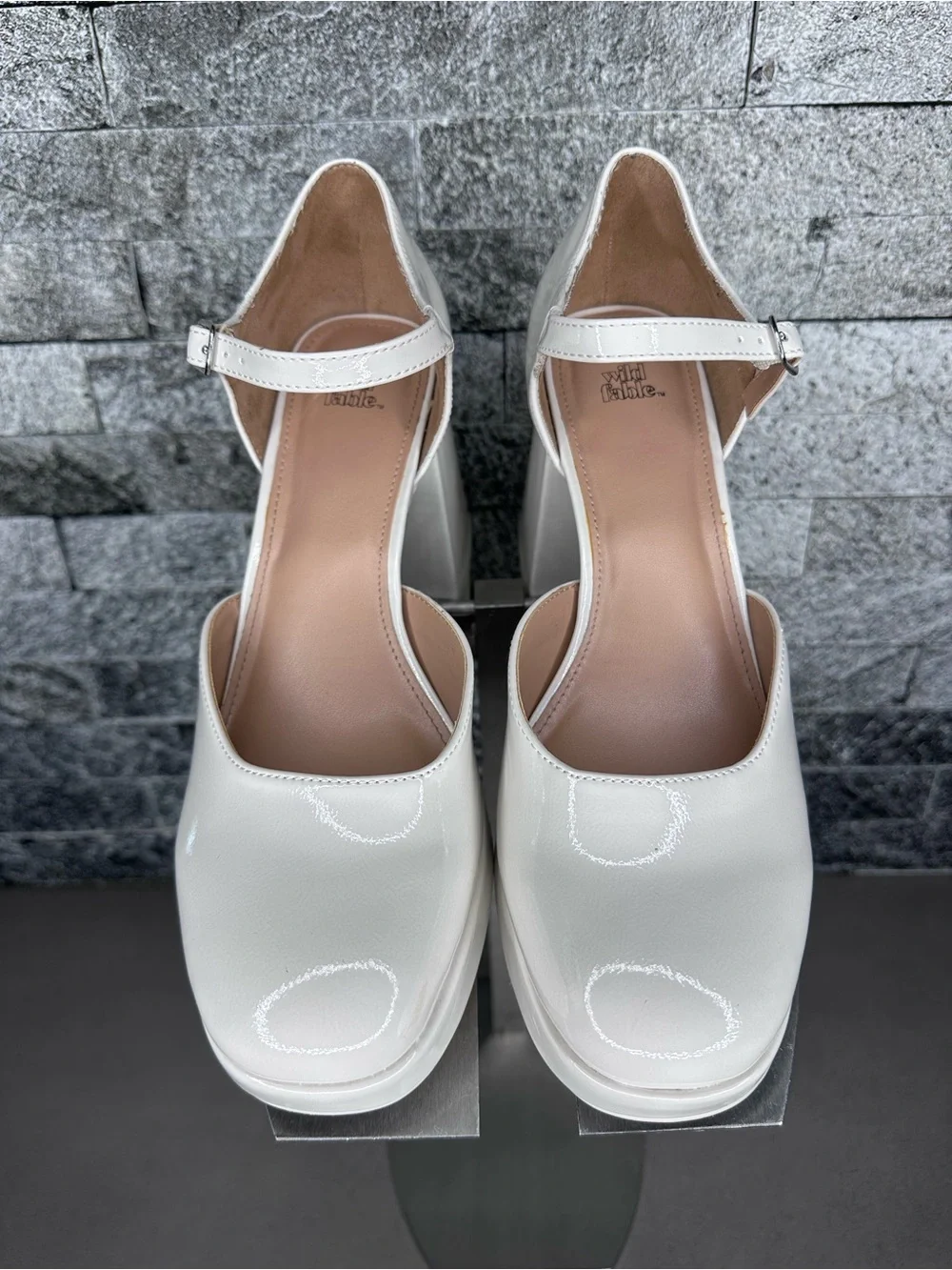 Wild Fable Darcy Off-white Patent Platform Pumps Heels - W8